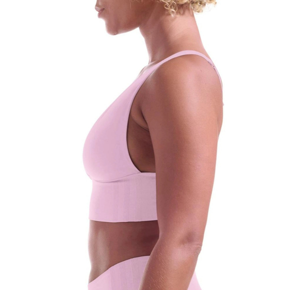 Adidas Women's Large Pink Longline Plunge Light Support Bra NWT - Picture 4 of 9